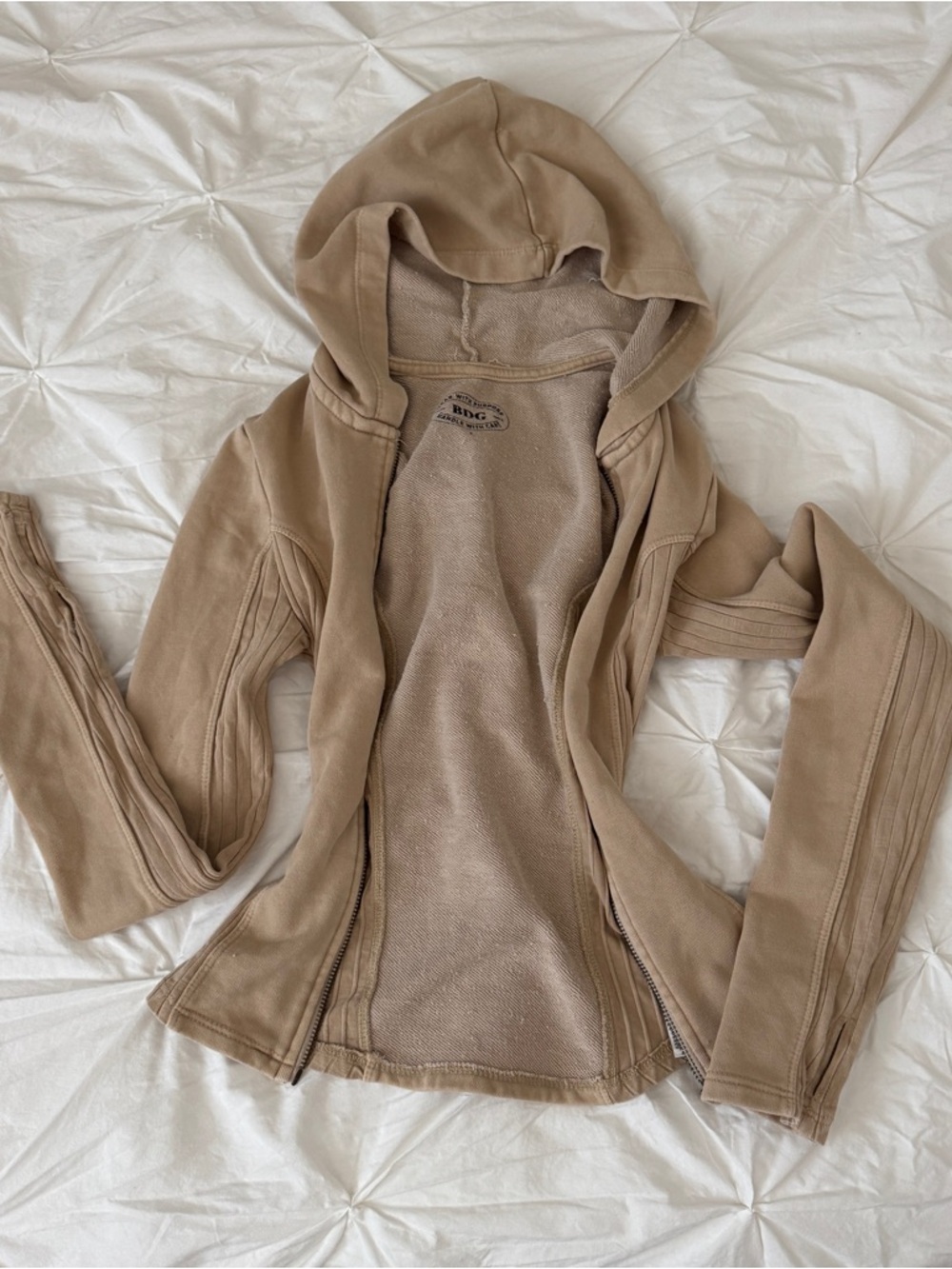 BDG Beige Zip Hoodie Jacket